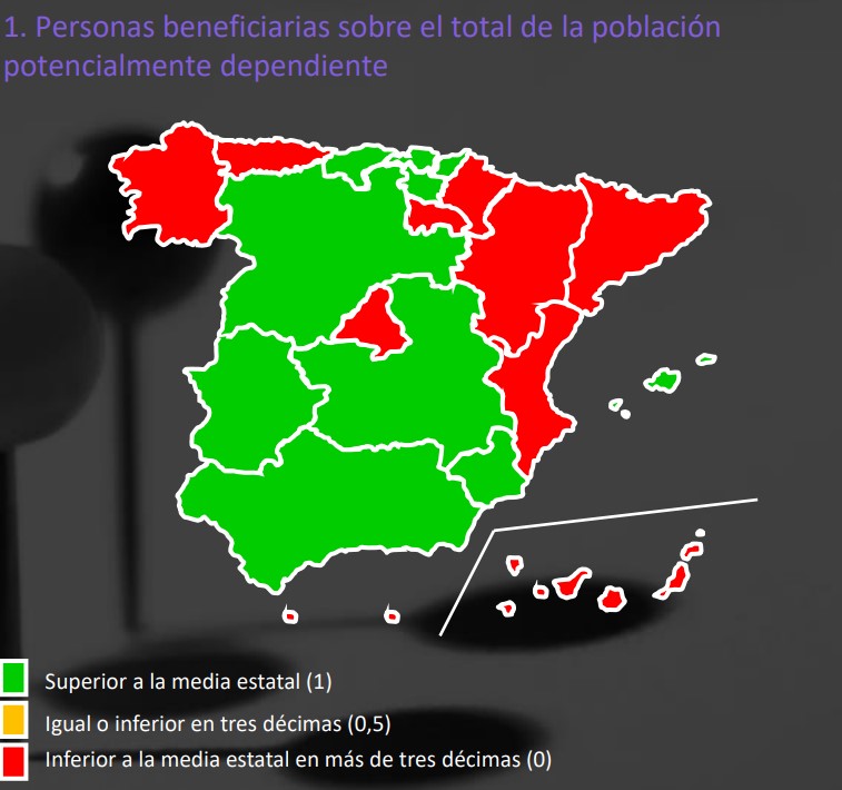 El mapa de la atención a la dependencia en España: Las mejores y las peores CCAA